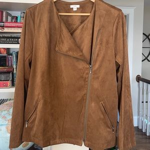 J. Jill faux suede moto jacket, Size L